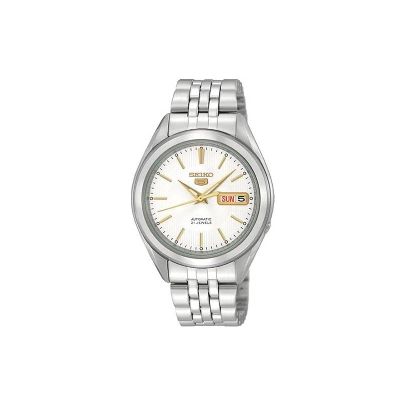 SEIKO 30m Water Resistant Automatic Mechanical Movement Stainless Steel Strap Watch 37mm Unisex SNKL17K1 White Dial