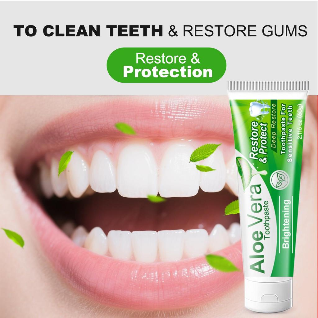 Aloe Vera Toothpaste-Freshen Breath And Eliminate Oral Odor-Relieves Swollen And Inflamed Gums-60g