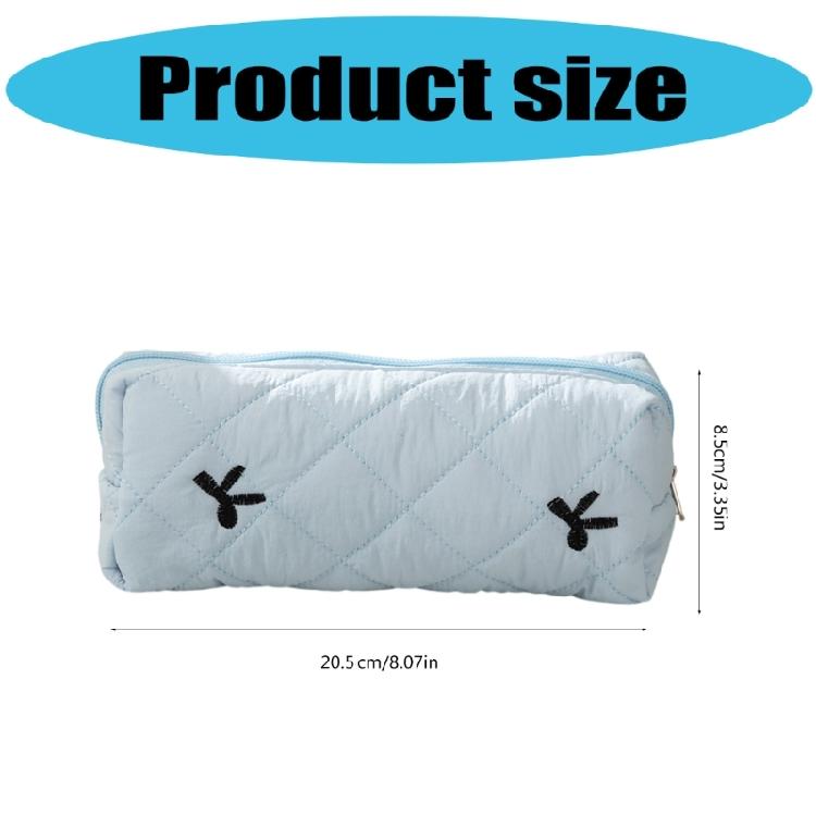 High Capacity Pencil Case Bowknot Print Pen Pouches Pencil Organizers Storage Bag Travel Cosmetic Bag for Women Student