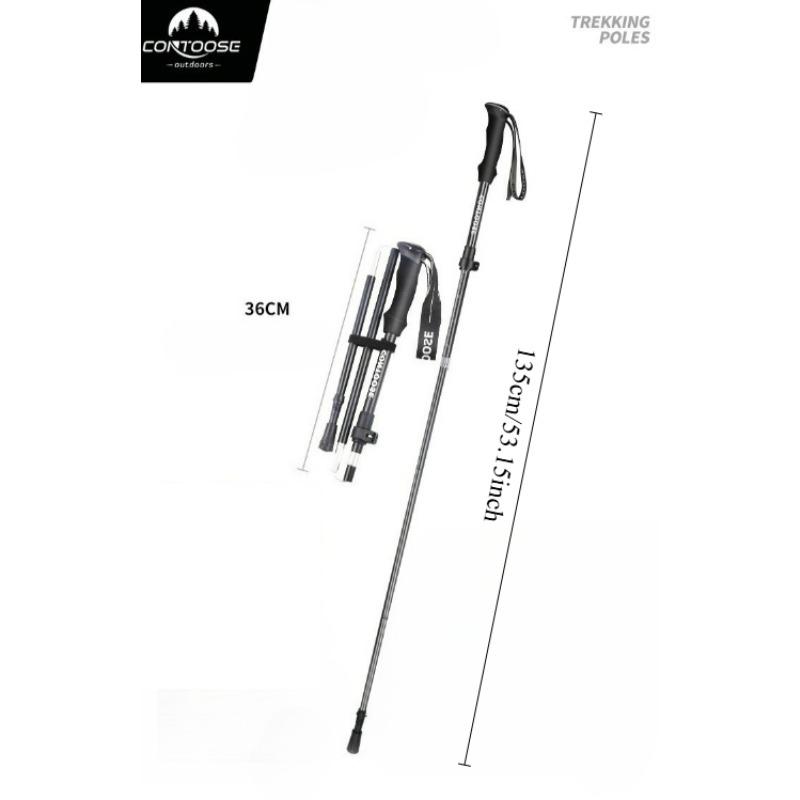 

Lightweight Women Hiking Poles Outdoor Aluminum Alloy Non-Slip Walking Stick Professional Foldable Trekking Pole for Men чорний