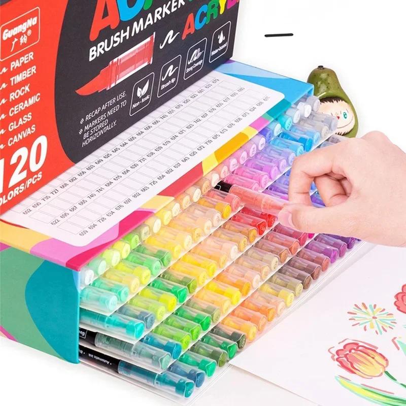 Acrylmalstifte Marker Pinselspitze Malstifte für Felsenmalerei Holz Leinwand Stein Weihnachtsgeschenk DIY Bastelarbeiten
