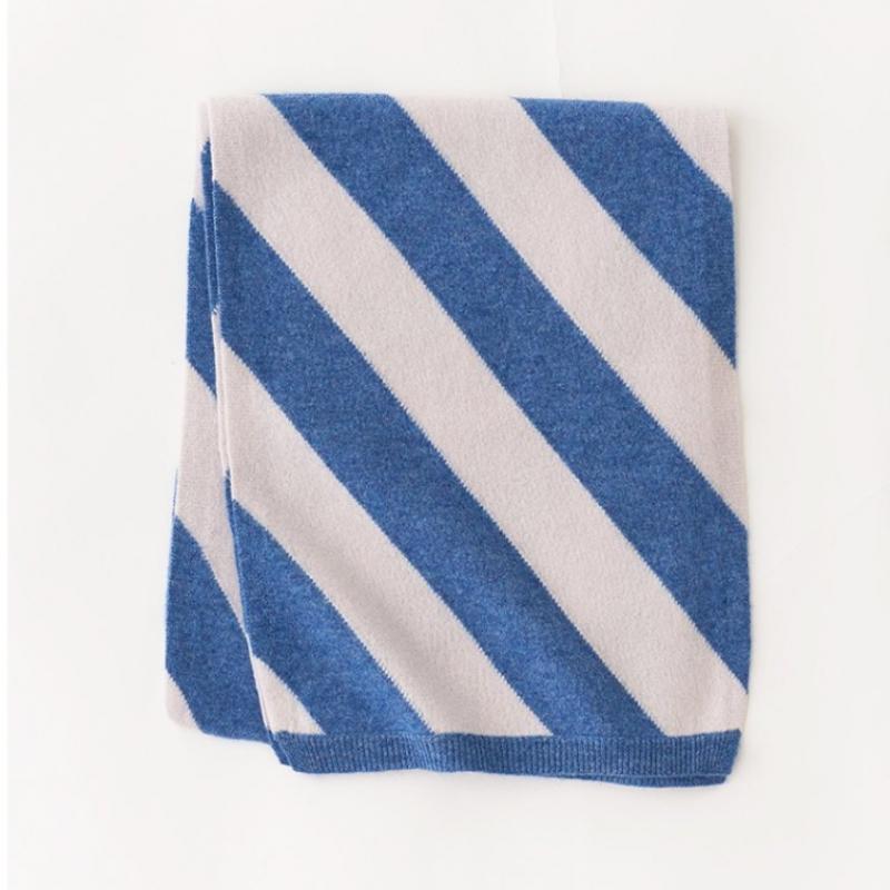 Dal Cashmere Bi Color Cashmere Scarf Blue Gray