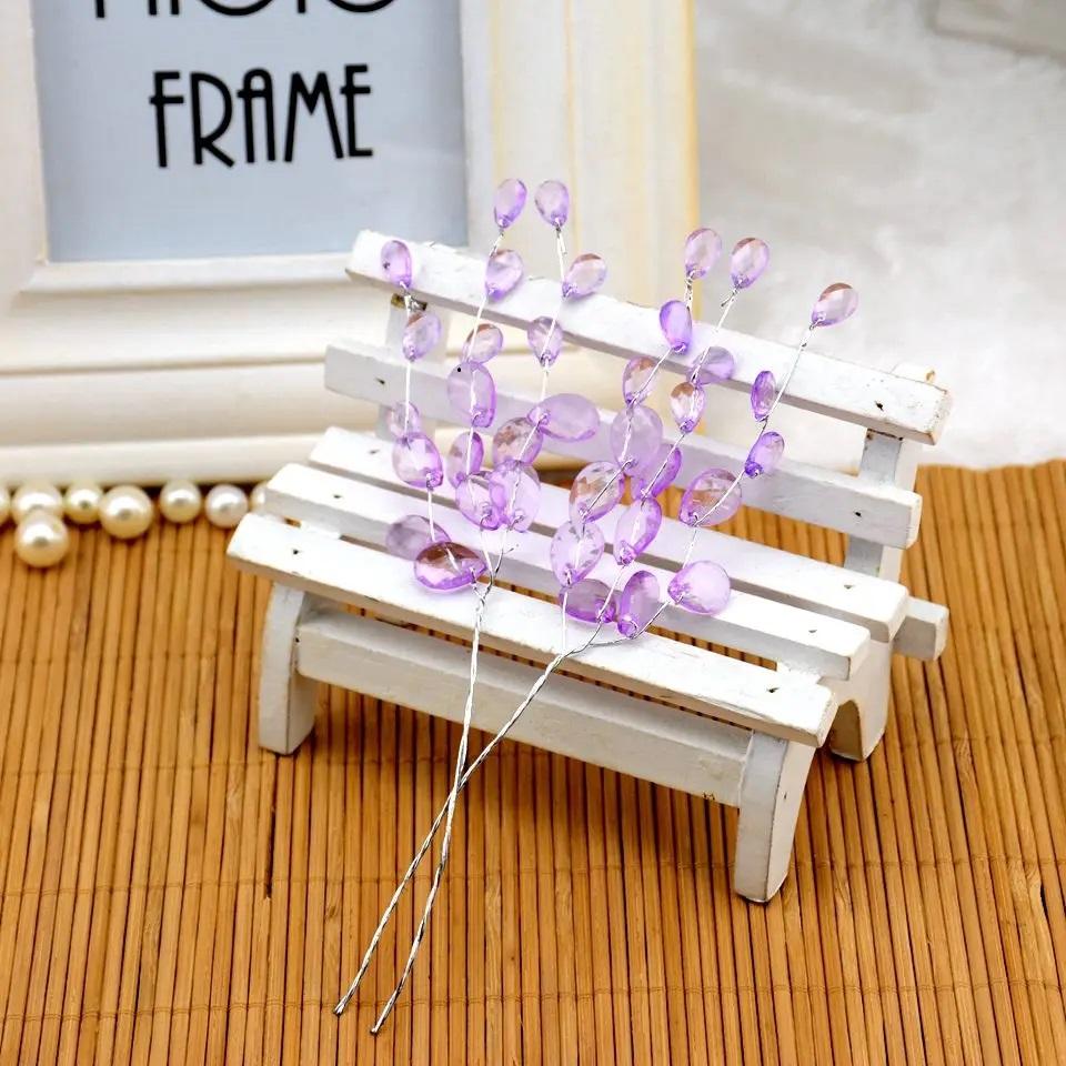 5/10Pcs 15cm Acrylic Bead Drop Stems Flower Bouquet Crystal Bud Branches Flower for Wedding Home Decoration Floral Decor Craft