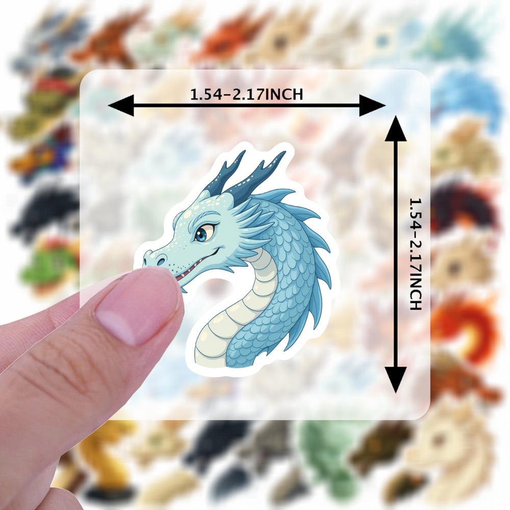 35pcs-100pcs Cartoon Mythical Beasts Stickers Fantasy Dragon Sticker Pack Animal Stickers For Laptop Luggage Scrapbook