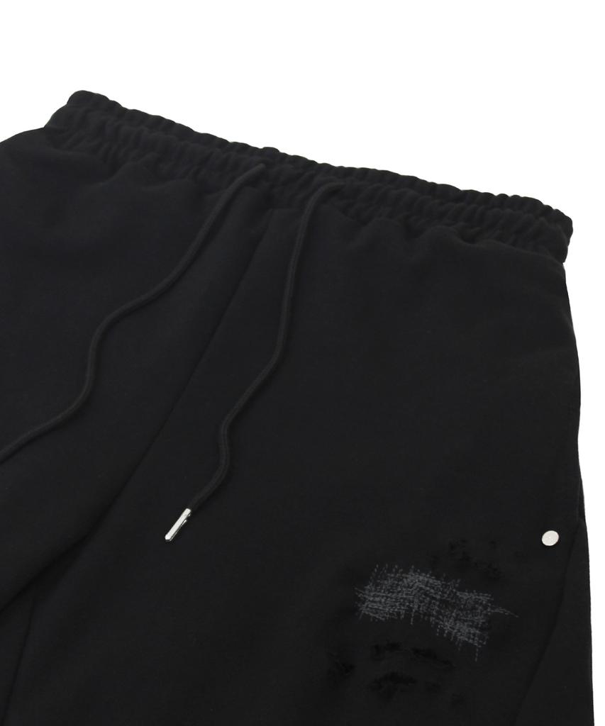 Leondieseu Distressed Side Tuck Sweatpants (Black)