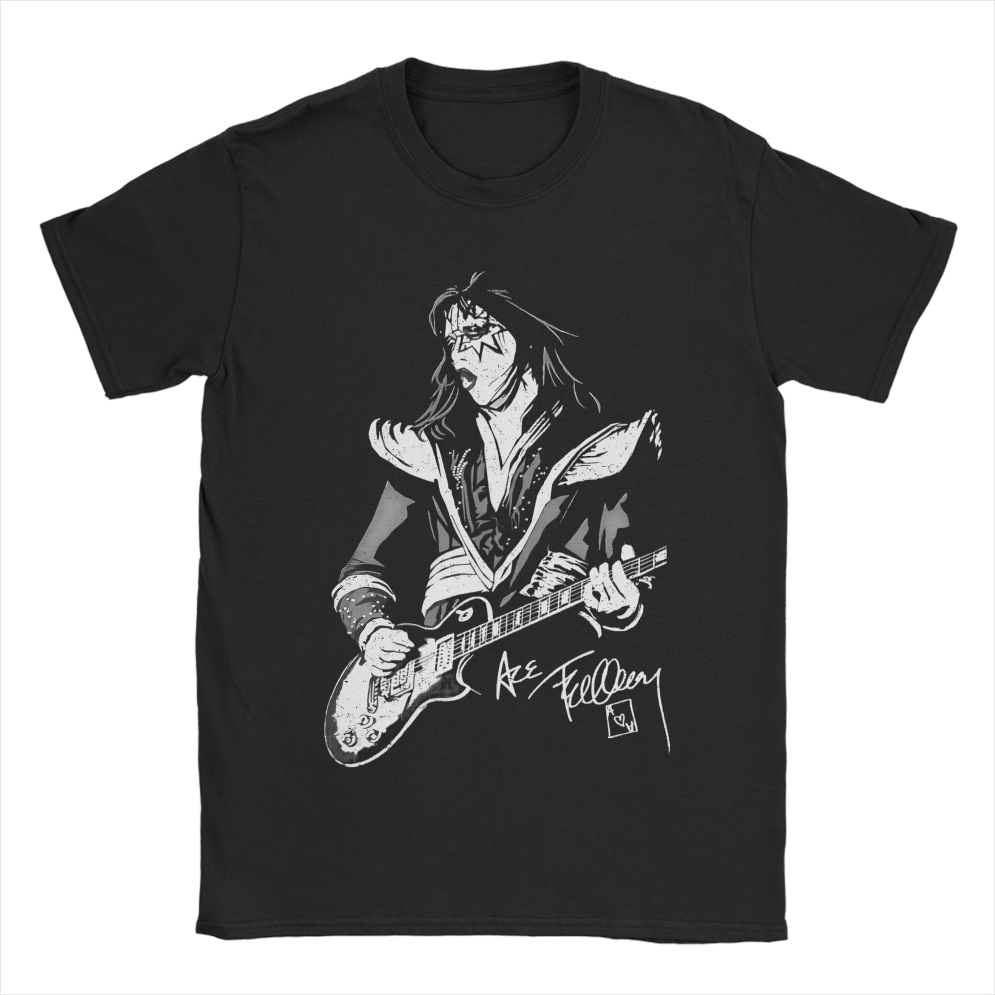 

Ace Frehley Spaceman Kiss Band Tee Shirt for Men Women Graphic Printed T Shirts Cotton Clothing 2XL