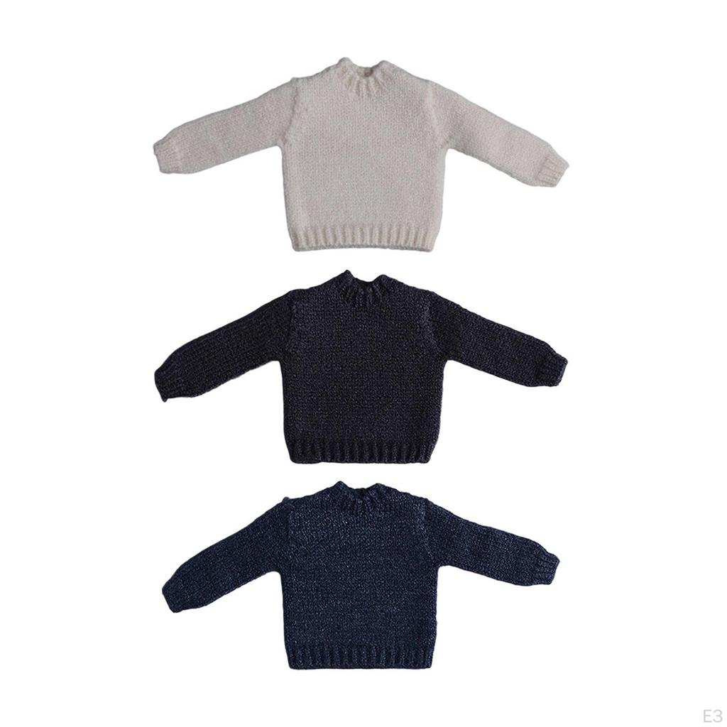 1/ Figure Pullover Sweatshirt Soft Costume Miniature Knit Doll Decor Stylish 6 Inch Clothes