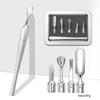 1 Set Cuticle Pusher Tools - Professional Nail Cuticle Remover With Stainless Steel Replacement Head - Nail Cleaner Trimmer
