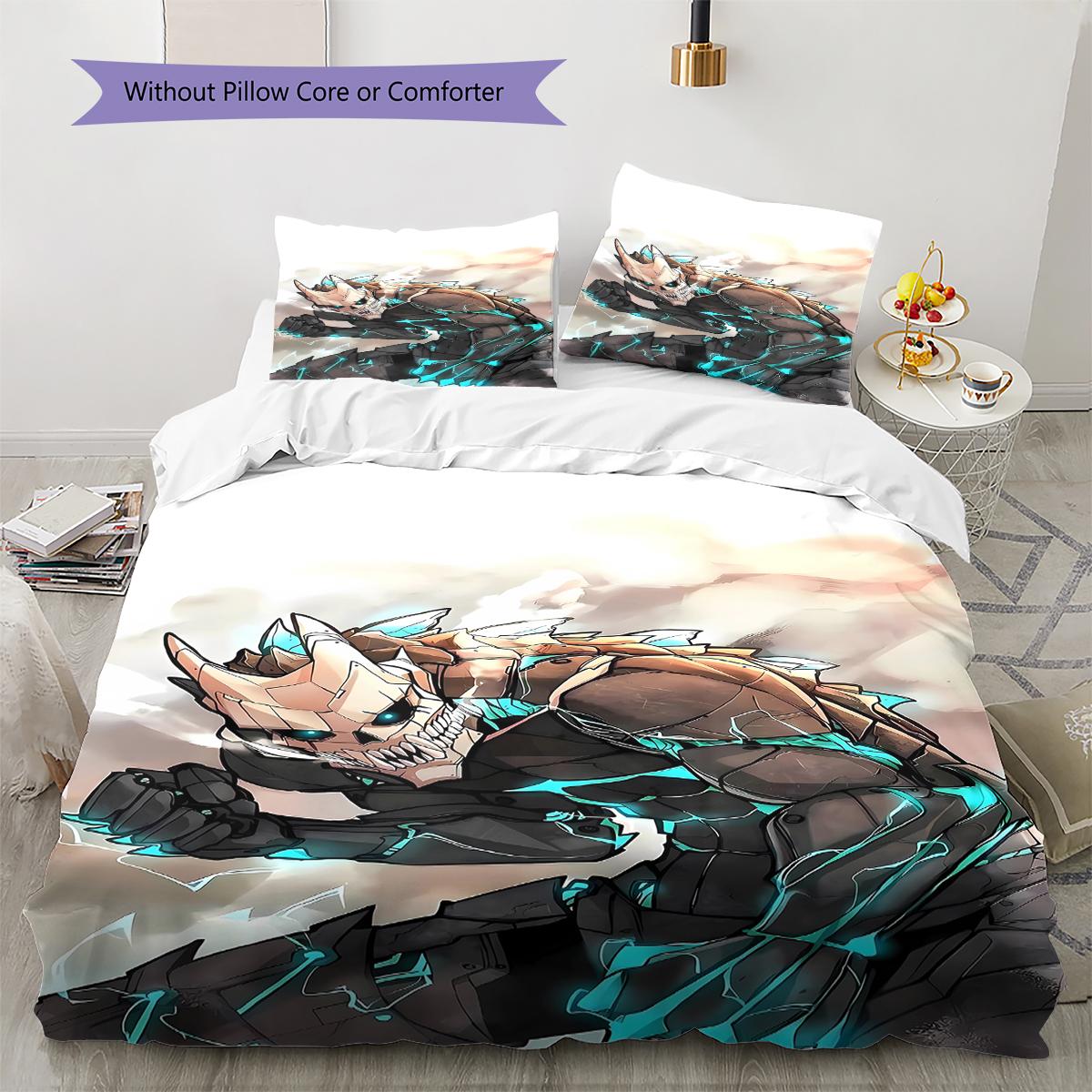 

Kaiju No. 8,Kamado Nezuko Pattern Bedding,Quilt Set Quilt Cover Pillowcase Home Birthday Gift (1 * duvet cover + 2 * pillowcase, without core) 135x200cm