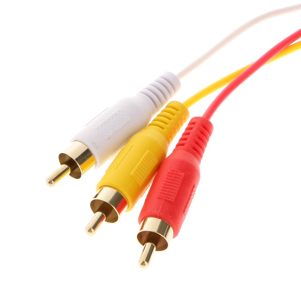 2Pcs HDMI Male To 3RCA Cable Three Color Coded RCA Composite