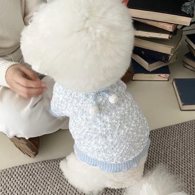 Pet Fur Ball Bow Sweater Autumn and Winter Dog Teddy Schnauzer Yorkshire Small Dog Clothing Christmas Clothes for Small Dogs