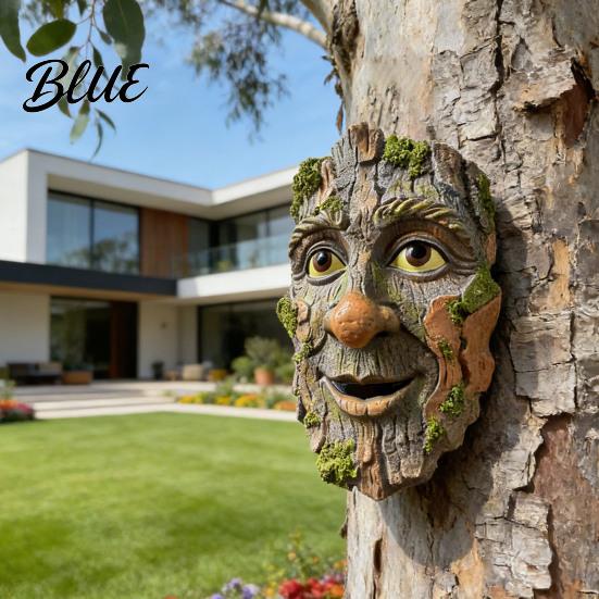 Grappige Tuinbeeld Boomgezicht Grillig Man Knuffelaar Beeld voor Stam Buiten Tuin Bloempot Decor Decoratie