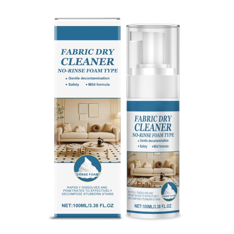 Fast Acting Fabric Cleaner Waterless Dry Cleaner No Water Needed 100ml Foam Formula Foam Based Cleaner for Home Use 1