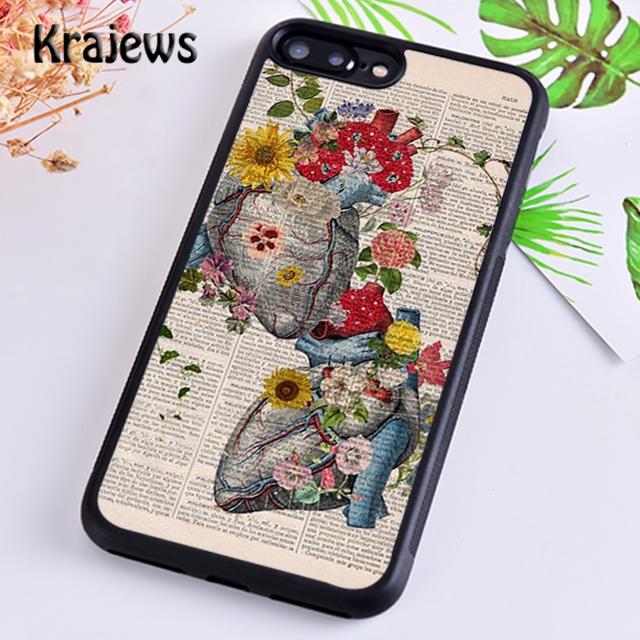 Krajews Medical Human Organs Brain Kidney Art Phone Case For IPhone 18 17 Air 16 15 14 plus 11 12 13 pro max coque Fundas