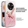 KADEM For Realme 14 Pro 5G Case Dragonfly Kickstand TPU Flowers Glitter Phone Cover