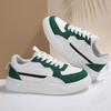 Mode Damen Sneaker Frühling Herbst Übergröße Weißer Sneaker Damen Leder Plateau Vulkanisierte Schuhe Frau Komfort Schnürschuhe Flache Sneaker