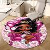 1PC Princess Butterfly Non-Slip Floor Round carpet, Office, family, bedroom, Large Area Rug Indoor Rugs,  Durable Polyester-L0389