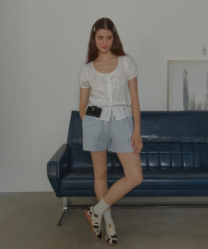 ANOETIC Anc Frill String Banding Shorts_Stripe Blue