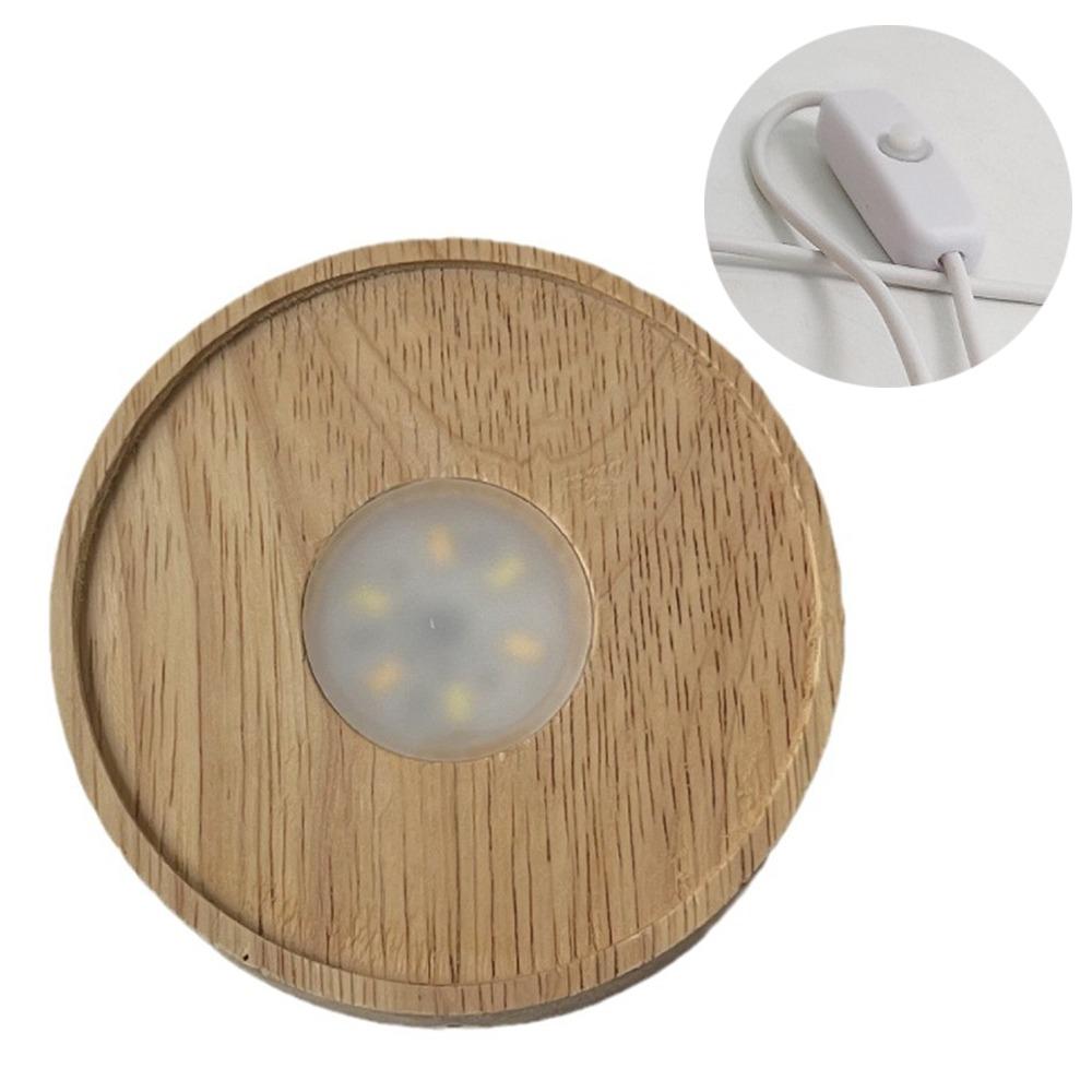 INS Wooden LED Light Base Multicolor LED Light Art Display Base DIY Rechargeable Lamp Holder  Bars