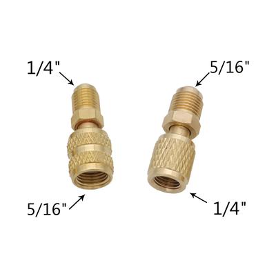 2pcs Set R410a Adapter 5/16 SAE F Quick Connector To 1/4 SAE M Flare 5 16 SAE M To 1/4 Female Male Suitable For R410 R32 R22