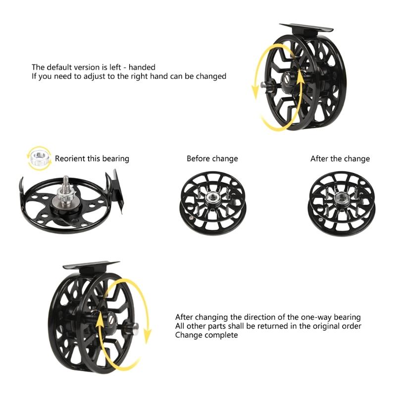 Fly Fishing Reel and Spare Spool, 2+1BB 1:1 Aluminum Alloy Body Spool 3/4 5/6 7/8 Right Left Hands Exchange Fishing Reel