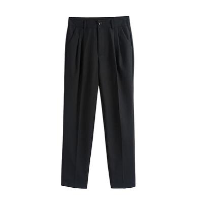 Women's High-Waist Straight-Leg Ankle Suit Pants