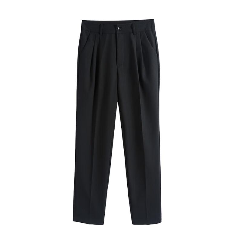 Women's High-Waist Straight-Leg Ankle Suit Pants