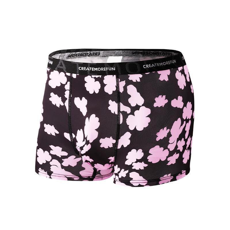 Plus-size Men's Summer Thin Ice Silk Comfortable Breathable Waist Four-corner Underwear