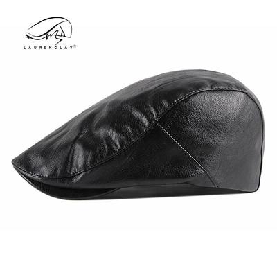 Frühling & Herbst Retro PU Leder Baskenmütze Schiebermütze für Damen & Herren