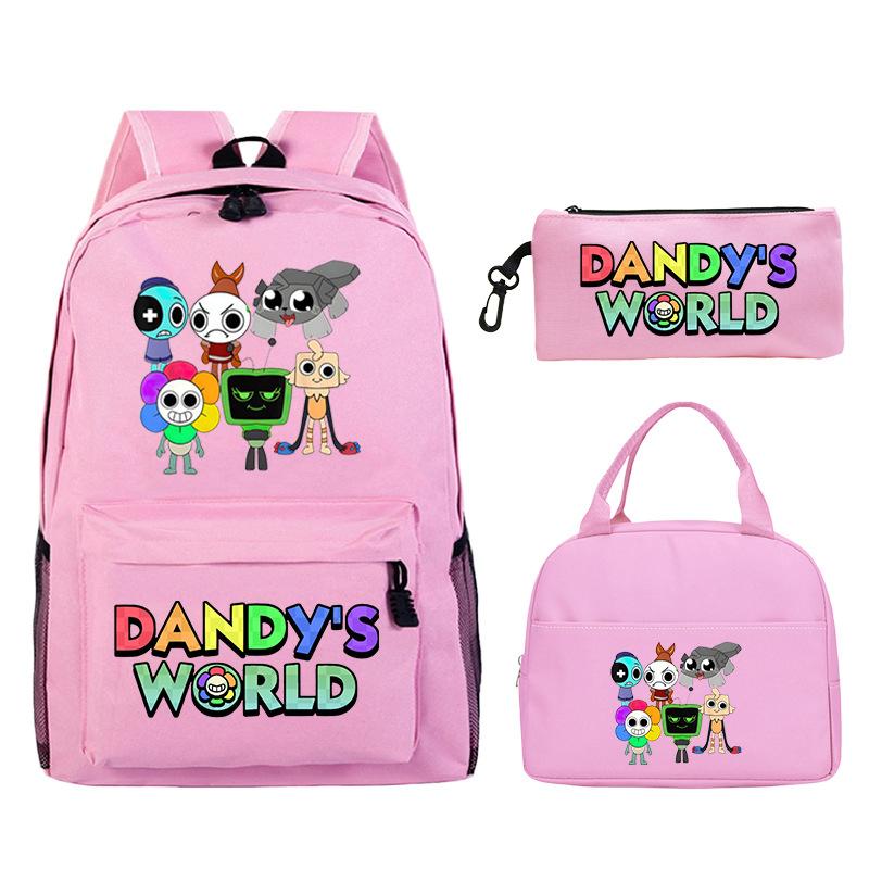 New Dandy's World Game Merchandise Cartoon Printing Student Schoolbag Foreign Trade Pencil Bag Meal Bag Set