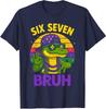 Retro Six Seven Bruh Mardi Gras Alligator Funny 67 Unisex T-Shirt