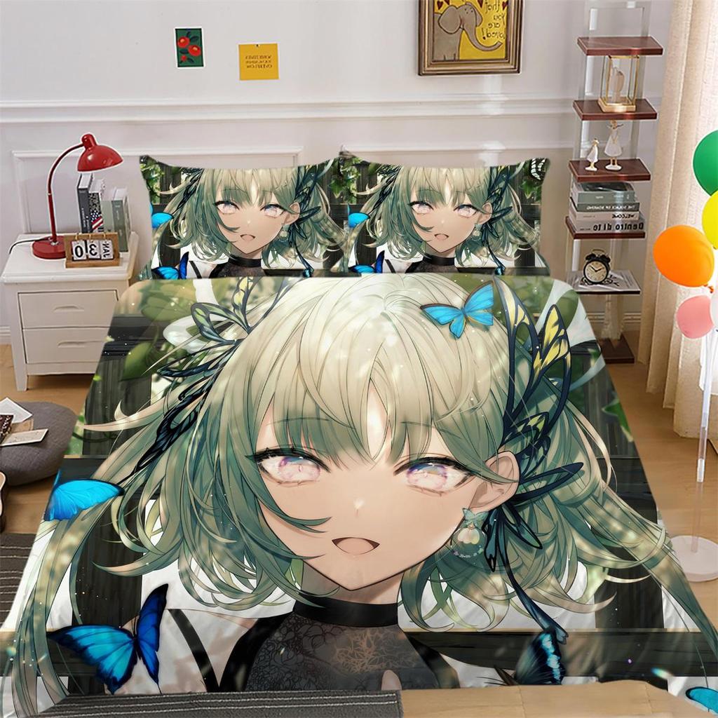 Set lenjerie de pat cu flori 3D fluturi husă de pilota cu aripi de insecte husă de pernă 2 sau 3 bucăți AU240 * 270 Dimensiuni extra mari Decorare pentru casă