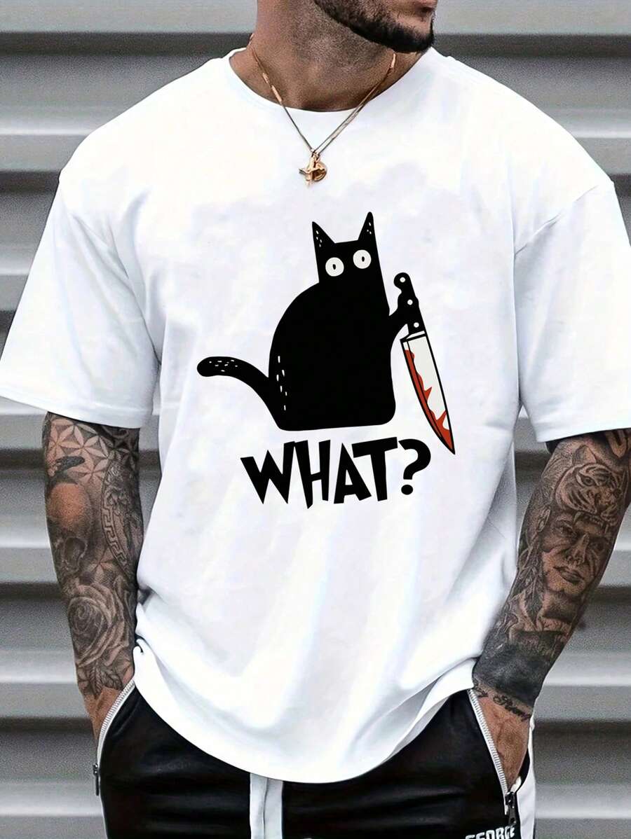

Unisex s Summer Casual Cartoon Letter Printed Round Neck T-Shirt S