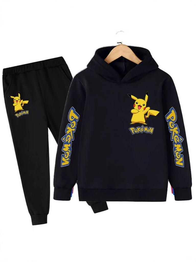 Unisex Anime Pikachu Hoodie Set for Kids - New Style