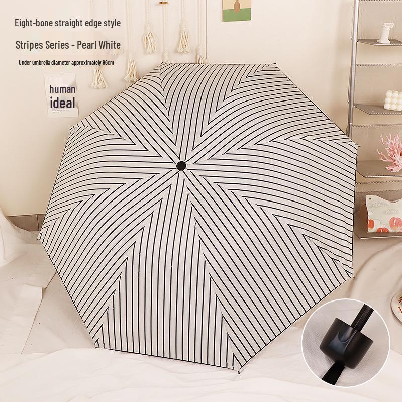 Compact Dual-Use Women's Parasol: Rain & Sun Protection, UV Shield, Korean Style, Fresh Folding Design, Elegant & Practical.