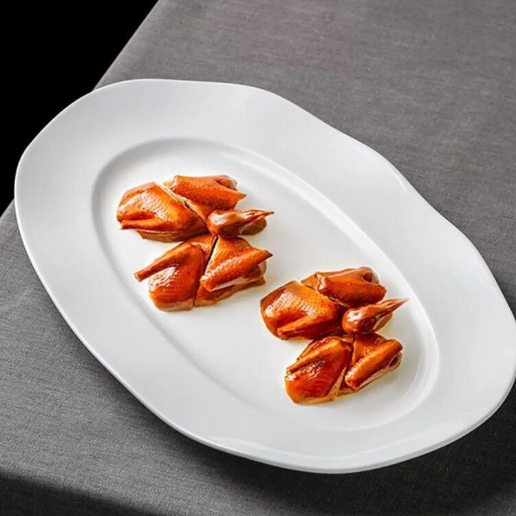 Ceramic Oval White Fish Plate, Irregular Shape, Stylish for Specialty Hotel Tableware 12-inch Oval Plate белый