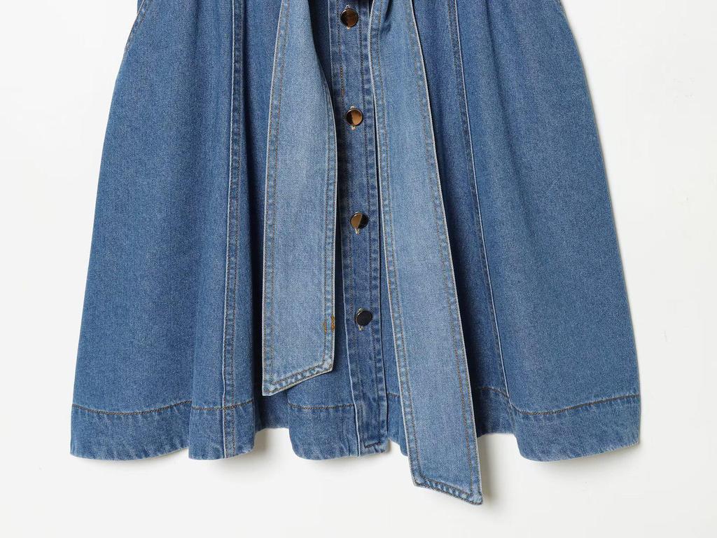 2026 Spring Women's Denim Long-Sleeve Shirt Dress - European & American Style 90421