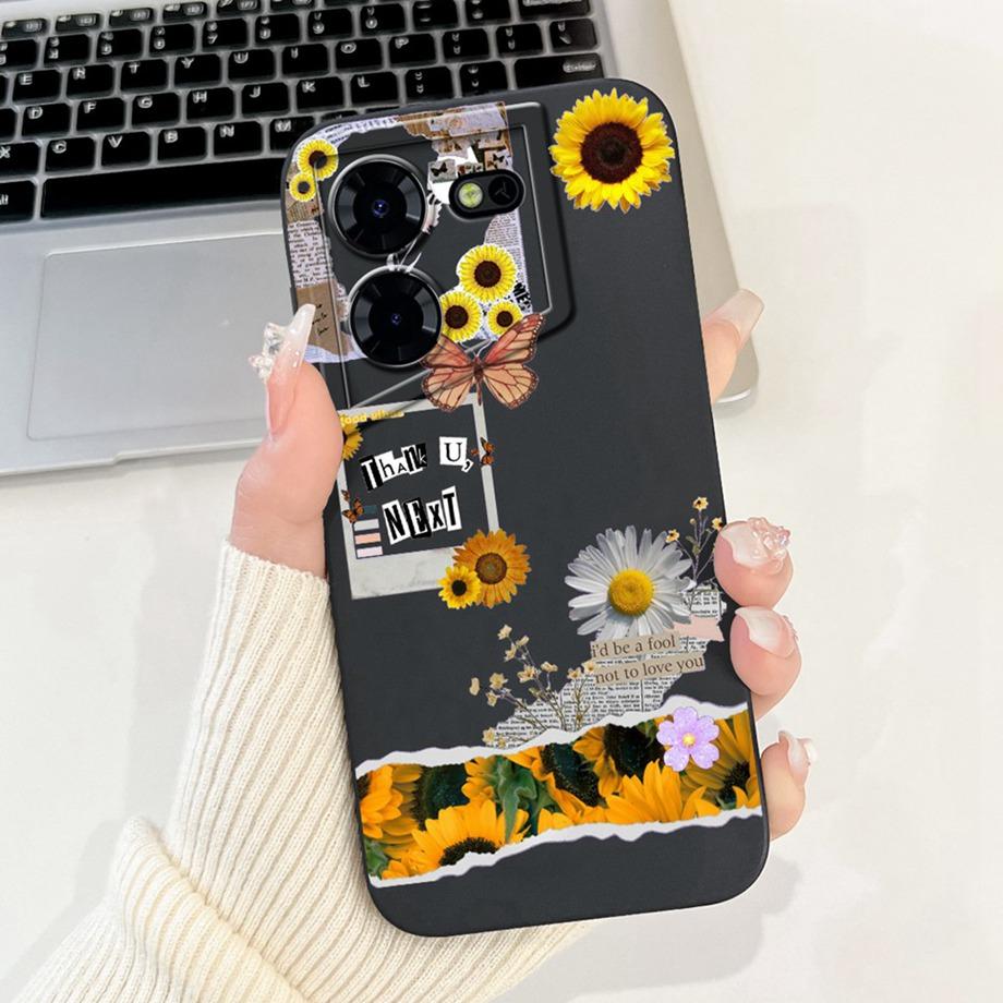 For Tecno Pova 5 Pro Pova5 5Pro 5G LH8n Phone Case Silicone Soft Back Cover Bumper Dragon Black Cat Flower Butterfly Pattern