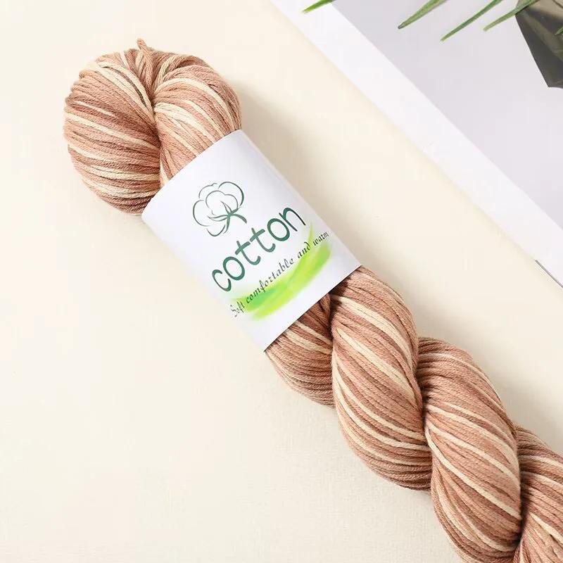 50g/Roll 100% Cotton Hand-Dyed Gradient Yarn for DIY Hand Knitting Sweaters Scarf Soft Warm Multicolor Crocheting Yarn Thread