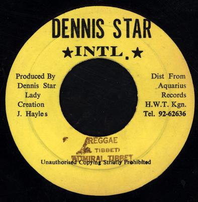 7inch Record ADMIRAL TIBET  Reggae NONE Dennis Star Int Jamaica Reggae Ska  Dub Used