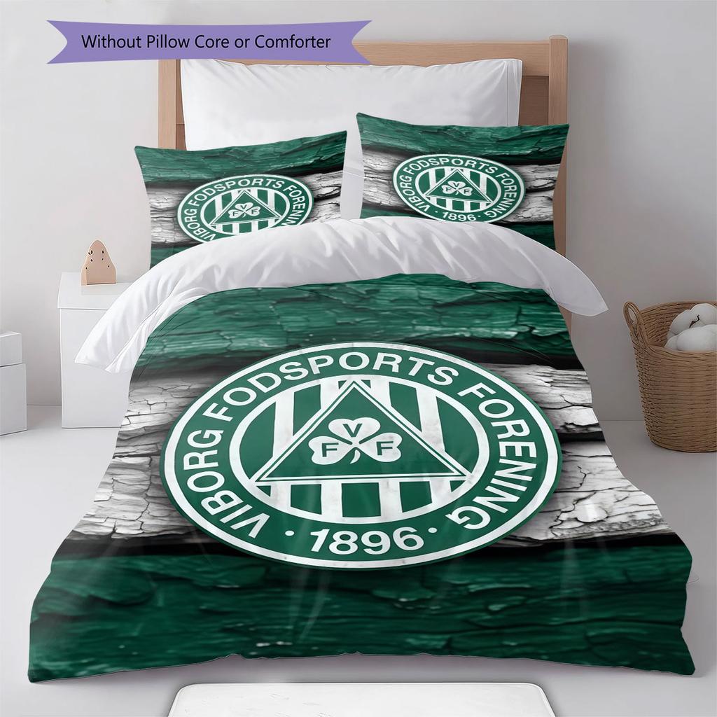 Viborg FF Logo Bedding Quilt Set Quilt Cover Pillowcase Home Decoration Birthday Gift (1 * Duvet Cover + 2 * Pillowcase, Without Core)