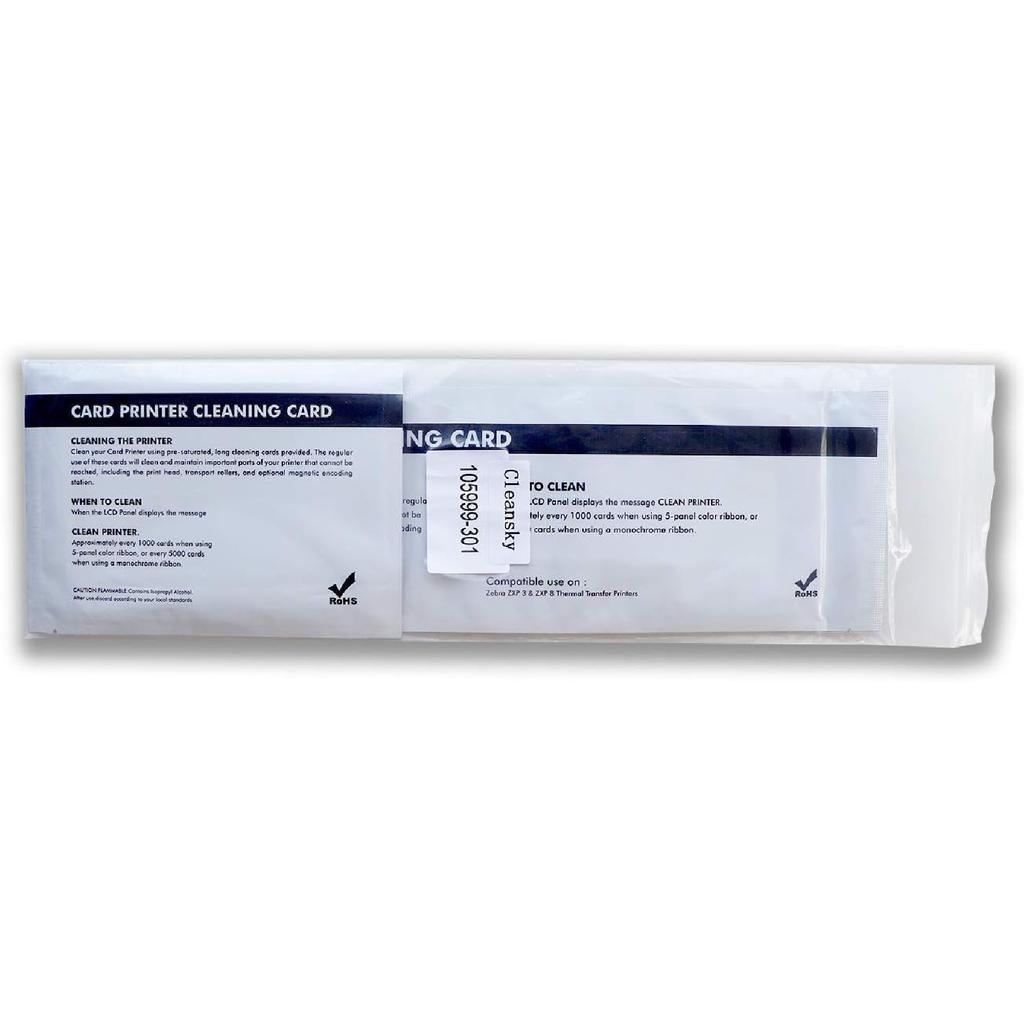 Cleaning Kits for ZXP Series 1 and ZXP Series 3 ID Card Printer Repair,Pack of 4 Short T Cards and 4 Long T Cards CK-105999-301