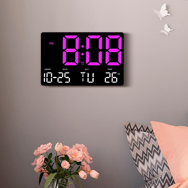 Multifunctional Large Screen Clock: Wall & Tabletop Use, Simple Style for Living Room with Alarm 0717