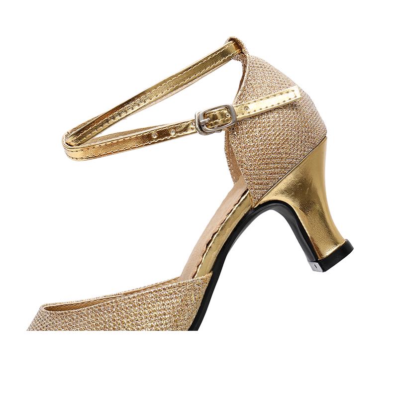 Damskie PU buty do tańca latynoskiego z zamkniętymi palcami miękka podeszwa Salsa nowoczesne buty Tango buty do tańca towarzyskiego 5.5cm obcas