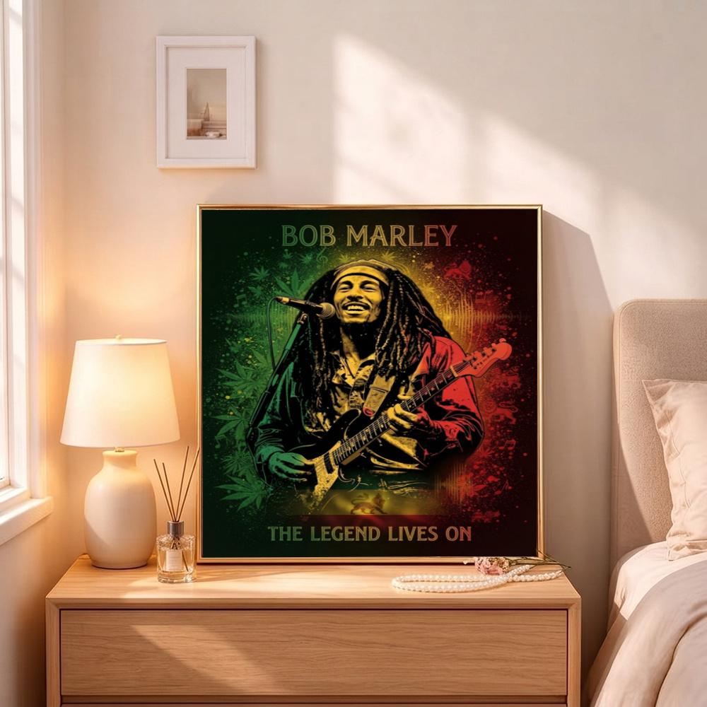 Bob Marley Reggae 5D Diy Diamond Paintings Mosaic Wall Round Diamond Art Painting Kits Embroidery Crystal Accessories Frameless