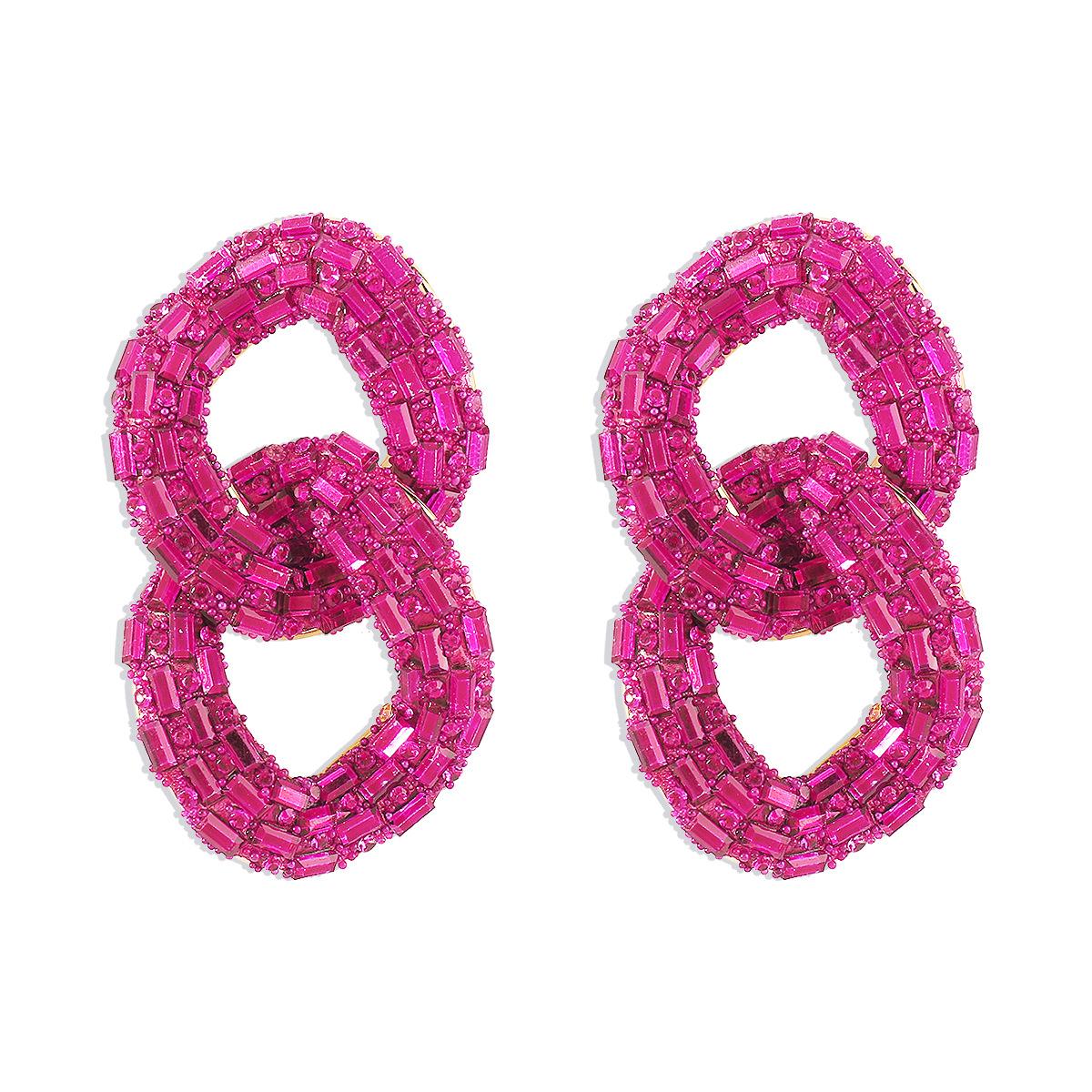 

Простые и модные круглые серьги с блестящим цирконом для индивидуального очарования розовый