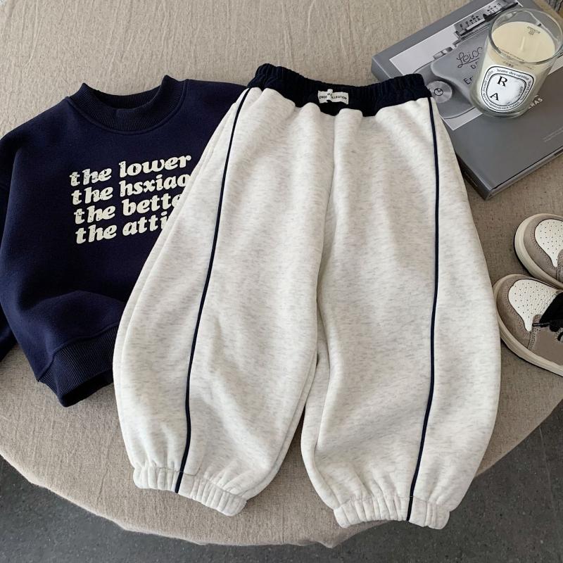 

Toddler Kids Boys Harem Pant New Winter Casual Thick Warm Children Boys Trouser Contrast Color Mid Waist Teenager Boy Pant 140 светло-серый