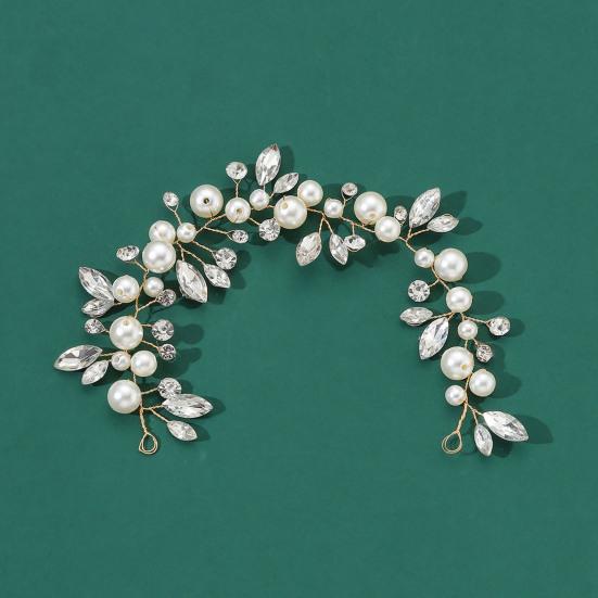 Bride Wedding Headdress Rhinestone Princess Style Faux Pearl Stage Show Performance Hair Decoration Wired Bridesmaid Bride Wedding Hair Jewelry