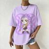 Women's T-shirts New Women's Oversized T-Shirt with KPop Demon Hunters Anime Graphic Print Trendy Casual Streetwear for Fashion Forward Fans