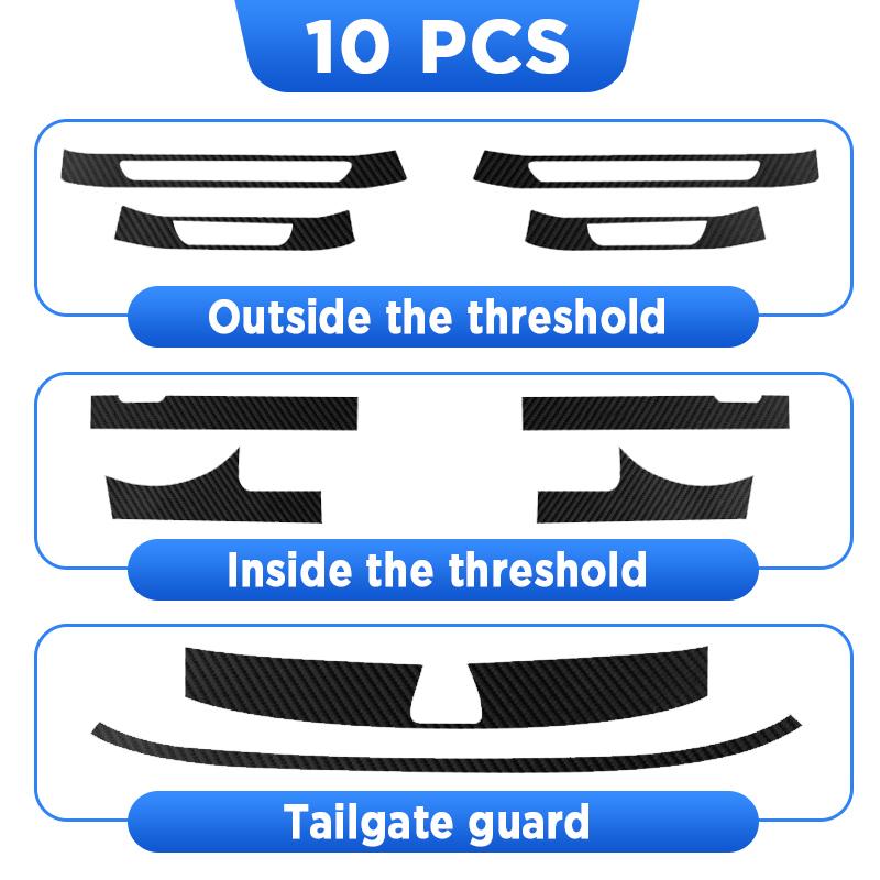 Car Door Sills Scuff Plate Threshold Protector Interior Imitation Carbon Fiber Sticker Accessories For BYD SEAL EV 2023-2025